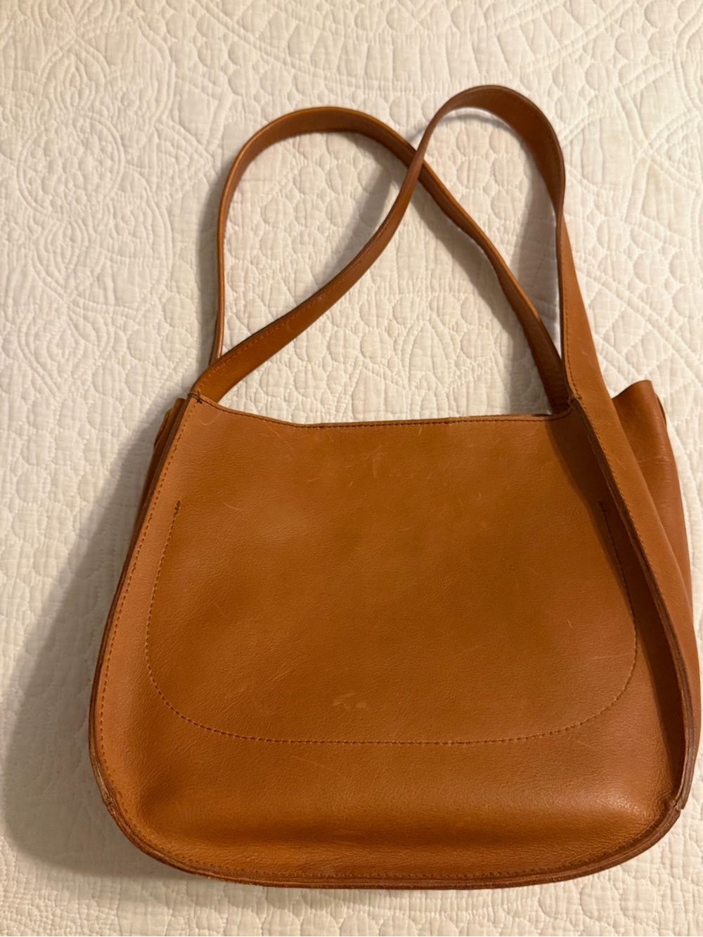 Madewell Saddle-Style Leather Shoulder Bag - Cognac Brown